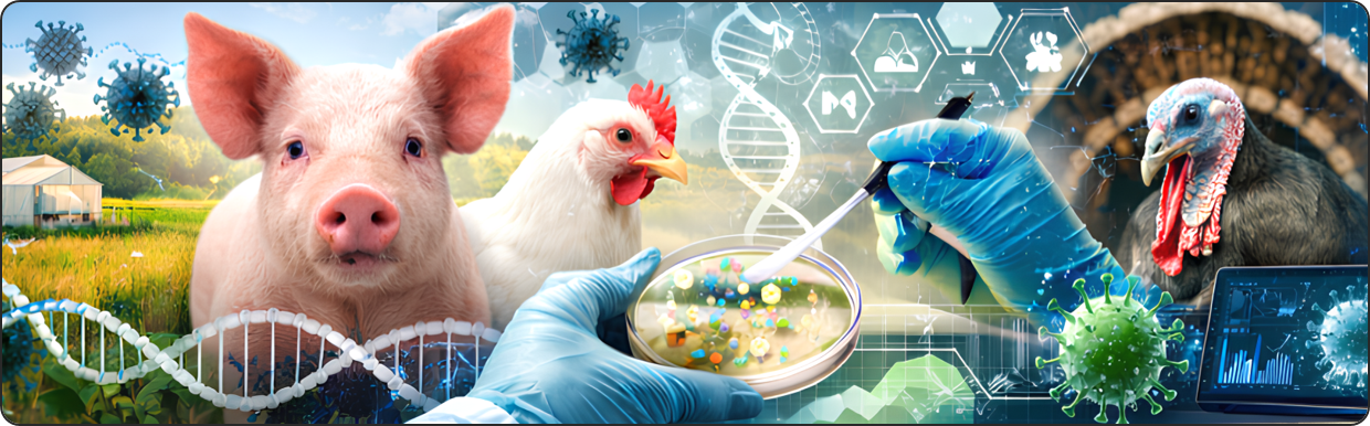 IA Cochon Poulet Dinde Ferme Elevage Zoonose Metabiot Usine Champ